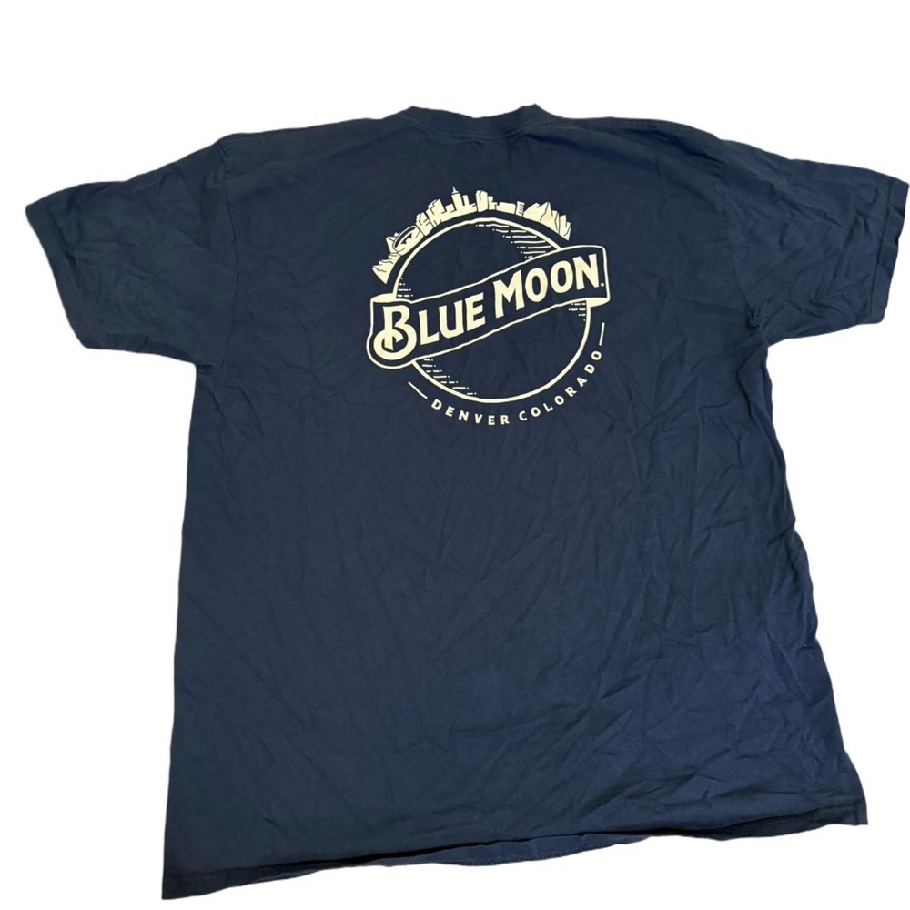 Blue Moon Beer Graphic T-Shirt Denver Colorado Brewery Tee Men’s XL Navy